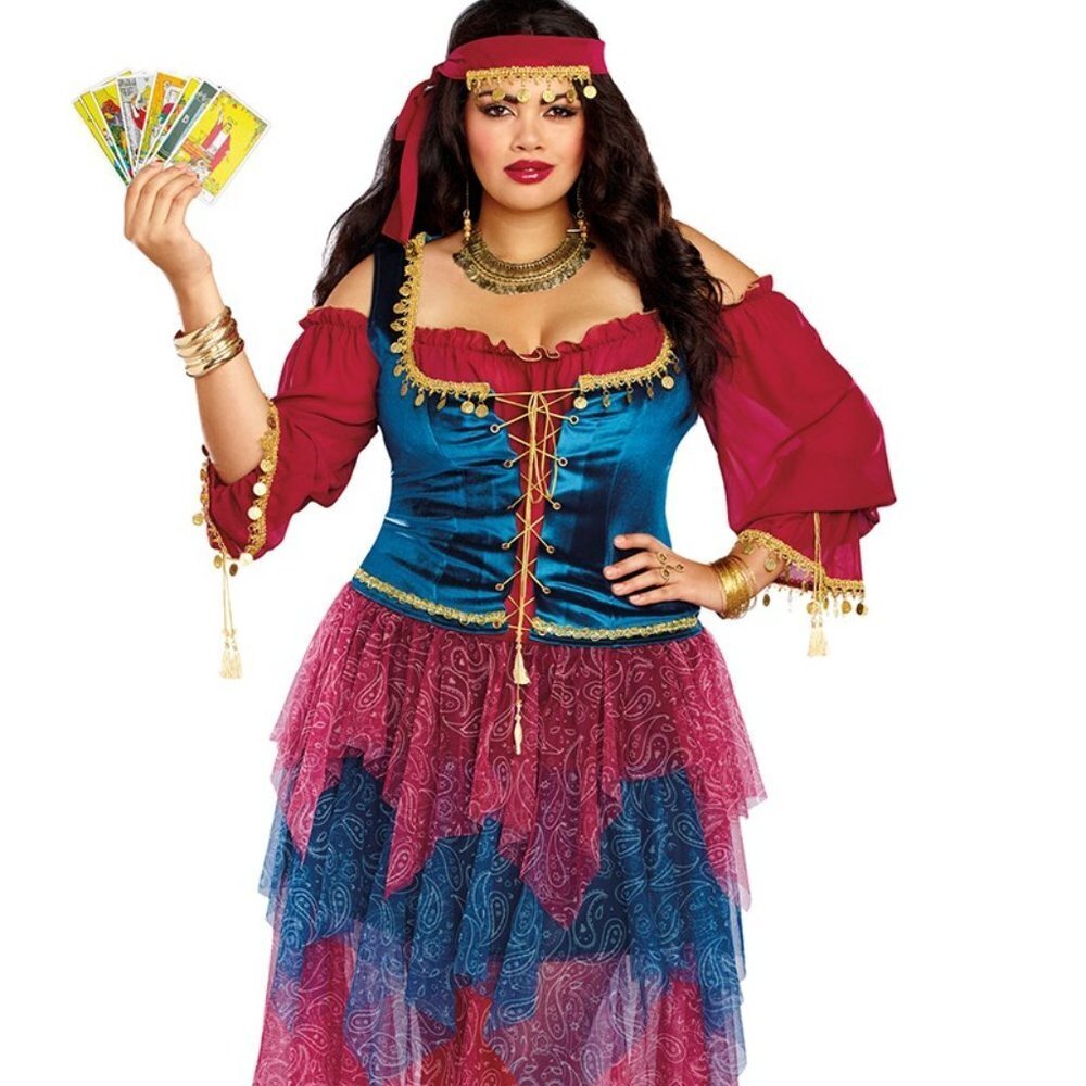 Plus size Gypsy Cosplay Costume Multi